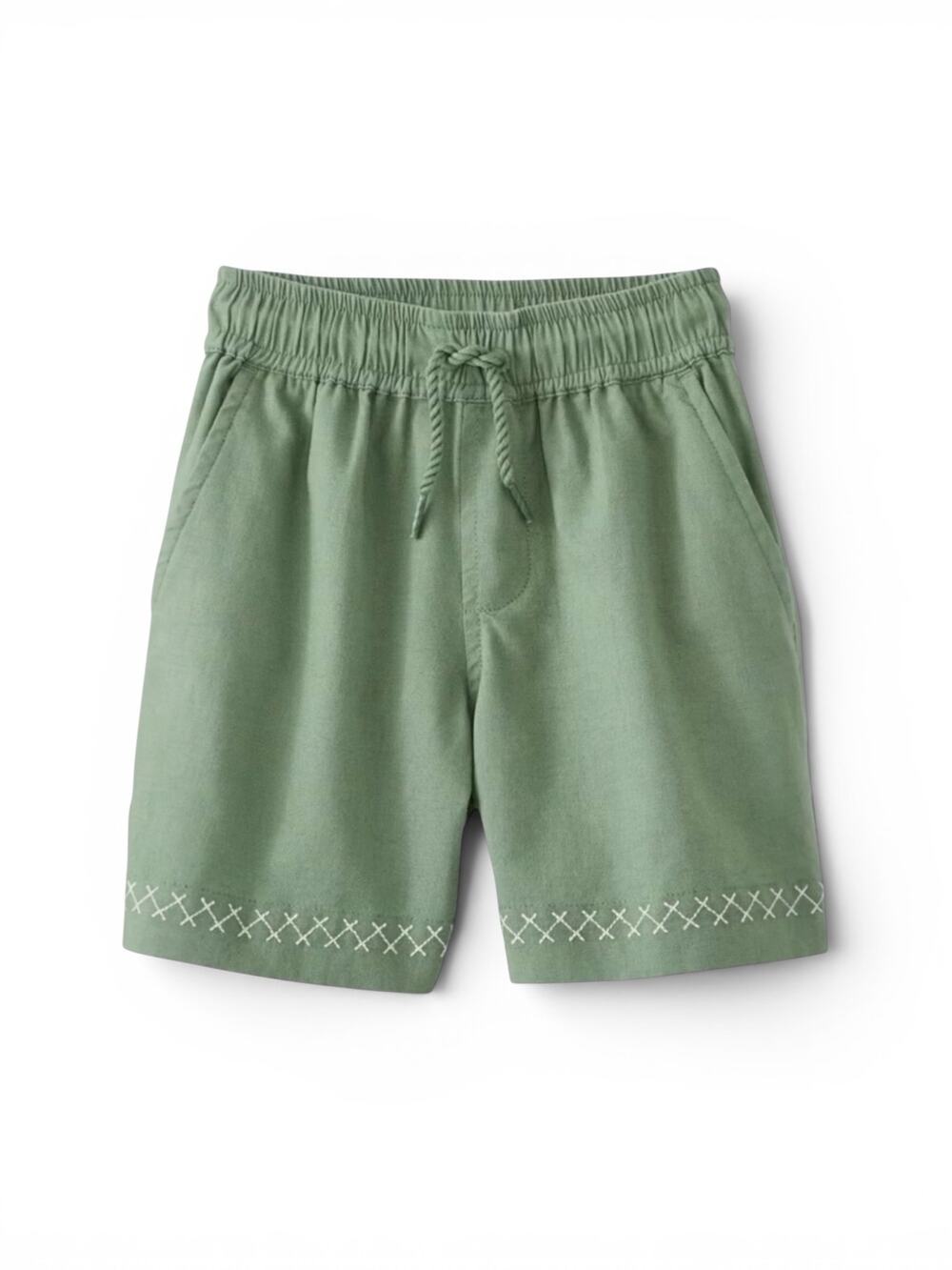 Hanna Andersson Loden Frost Boys Linen Shorts. Size 10.